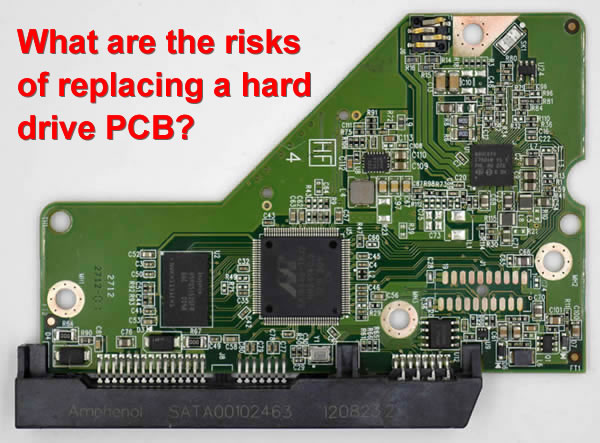 What are the risks of replacing a hard drive PCB?