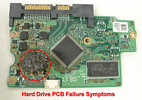 hard drive pcb failure symptoms