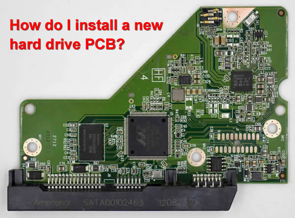 How do I install a new hard drive PCB?