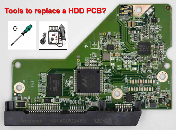 What tools do I need to replace a hard drive PCB?