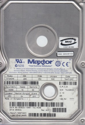 Maxtor 5T040H4 Hard Disk Drive