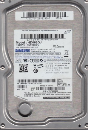 Samsung HD082GJ Hard Disk Drive