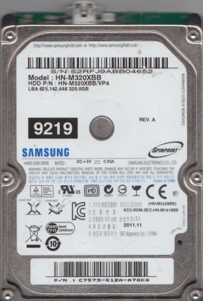 Samsung HN-M320XBB Hard Disk Drive