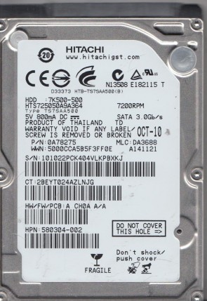 Hitachi HTS725050A9A364 Hard Disk Drive