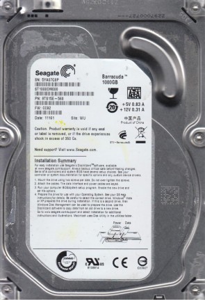 Seagate ST1000DM000 Hard Disk Drive