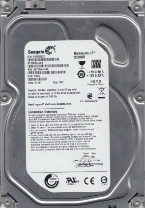 Seagate ST2000DL001 Hard Disk Drive