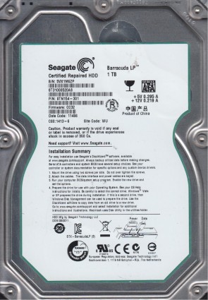 Seagate ST31000520AS Hard Disk Drive