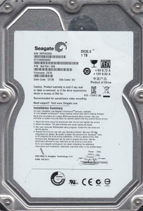 Seagate ST31000526SV Hard Disk Drive