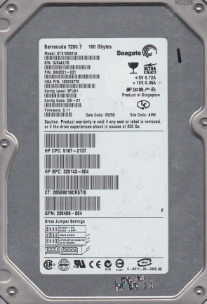 Seagate ST3160021A Hard Disk Drive