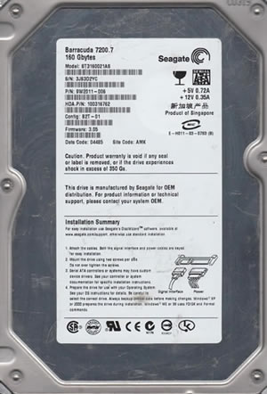 Seagate ST3160021AS Hard Disk Drive