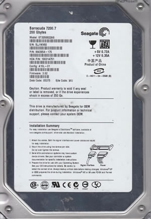 Seagate ST3200822AS Hard Disk Drive