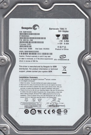 Seagate ST3500820AS Hard Disk Drive
