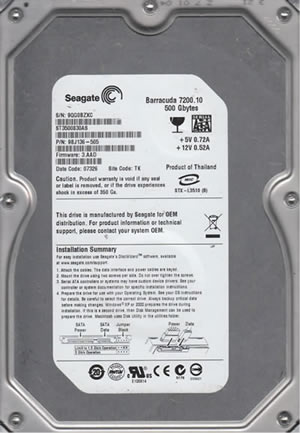 Seagate ST3500830AS Hard Disk Drive