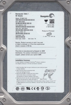 Seagate ST380011A Hard Disk Drive