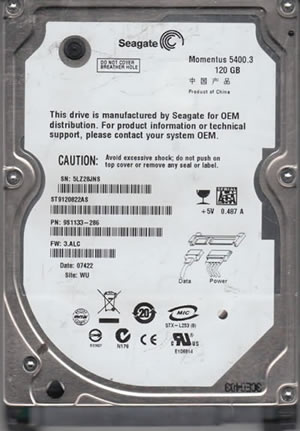 Seagate ST9120822AS Hard Disk Drive