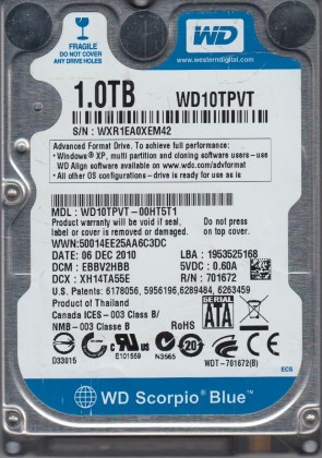 Western Digital WD10TPVT Hard Disk Drive