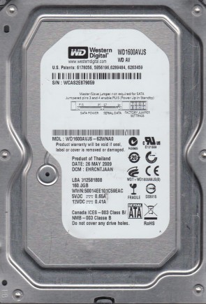 Western Digital WD1600AVJS Hard Disk Drive