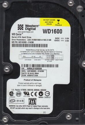 Western Digital WD1600SD Hard Disk Drive