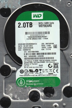 Western Digital WD20EARS Hard Disk Drive
