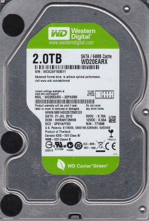 Western Digital WD20EARX Hard Disk Drive
