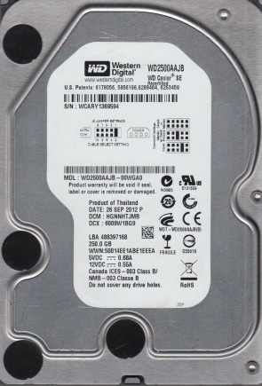 Western Digital WD2500AAJB Hard Disk Drive