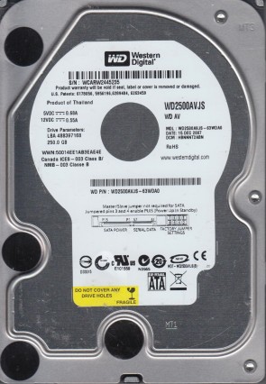 Western Digital WD2500AVJS Hard Disk Drive