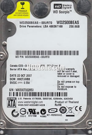 Western Digital WD2500BEAS Hard Disk Drive