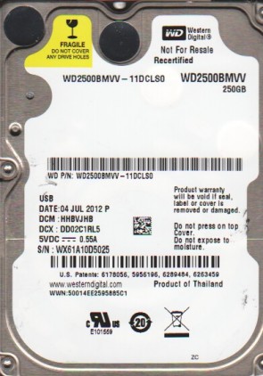 Western Digital WD2500BMVV Hard Disk Drive