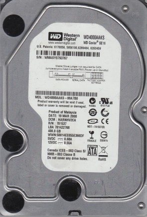 Western Digital WD4000AAKS Hard Disk Drive