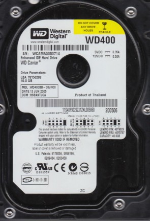 Western Digital WD400BB Hard Disk Drive