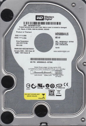 Western Digital WD5000AVJS Hard Disk Drive