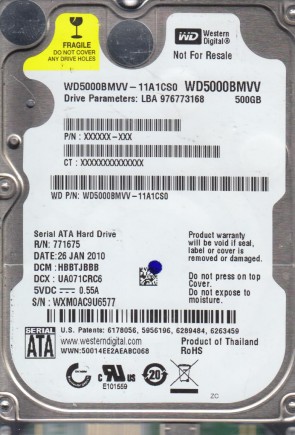 Western Digital WD5000BMVV Hard Disk Drive