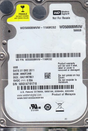 Western Digital WD5000BMVW Hard Disk Drive
