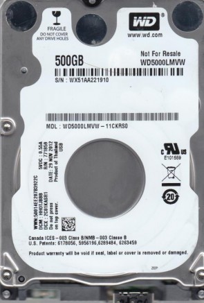 Western Digital WD5000LMVW Hard Disk Drive