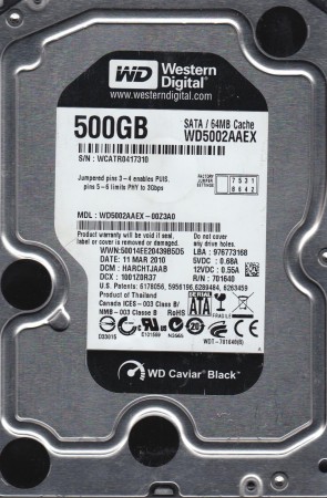 Western Digital WD5002AAEX Hard Disk Drive