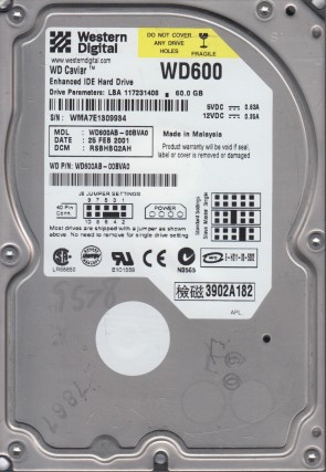 Western Digital WD600AB Hard Disk Drive