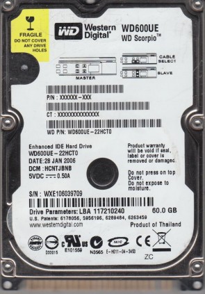 Western Digital WD600UE Hard Disk Drive