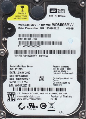 Western Digital WD6400BMVV Hard Disk Drive