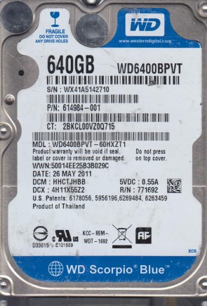 Western Digital WD6400BPVT Hard Disk Drive