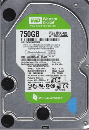 Western Digital WD7500AADS Hard Disk Drive
