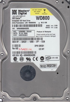 Western Digital WD800BB Hard Disk Drive