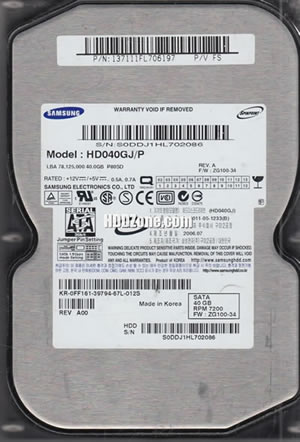 Samsung HDD HD040GJ