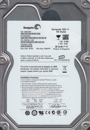 Seagate HDD ST3750330AS