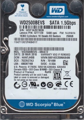 Western Digital HDD WD2500BEVS