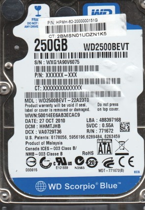 Western Digital HDD WD2500BEVT