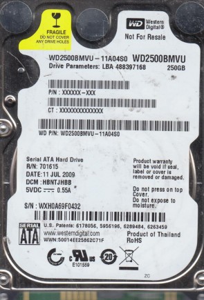 Western Digital HDD WD2500BMVU