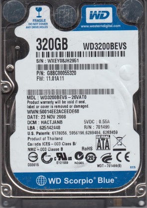 Western Digital HDD WD3200BEVS