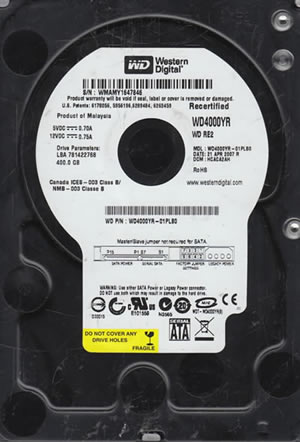 Western Digital HDD WD4000YR-01PLB0