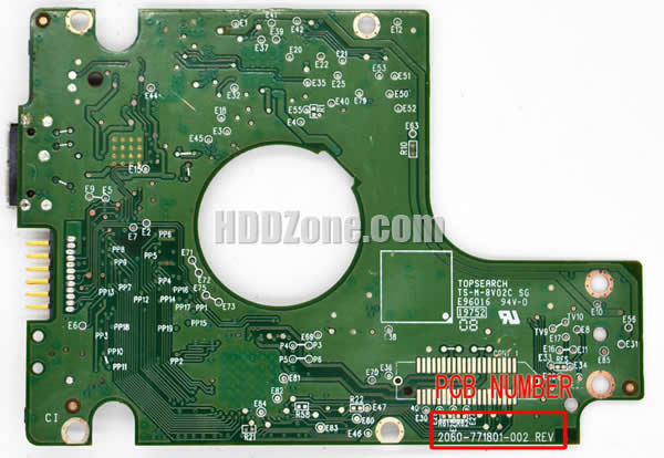 Western Digital WD7500BMVW PCB Board 2060-771801-002
