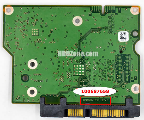 XiaoMall 100687658 REV B/C Carte de circuit imprimé logique Carte contrôleur de disque dur pilote H/D ST2000DM001 ST500DM002